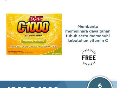 Joss C-1000 Box Isi 12 Sachet - Minuman Serbuk Vitamin C 1000 mg Online now