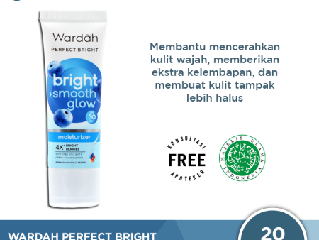 Wardah Perfect Bright Moisturizer + Smooth Glow SPF 30 20 mL- Pelembab Kulit Normal dan Kering Online Hot Sale