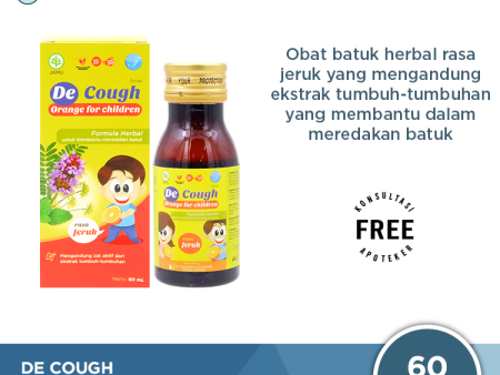 De Cough Rasa Jeruk Sirup Anak 60 mL - Meredakan Batuk Anak For Discount